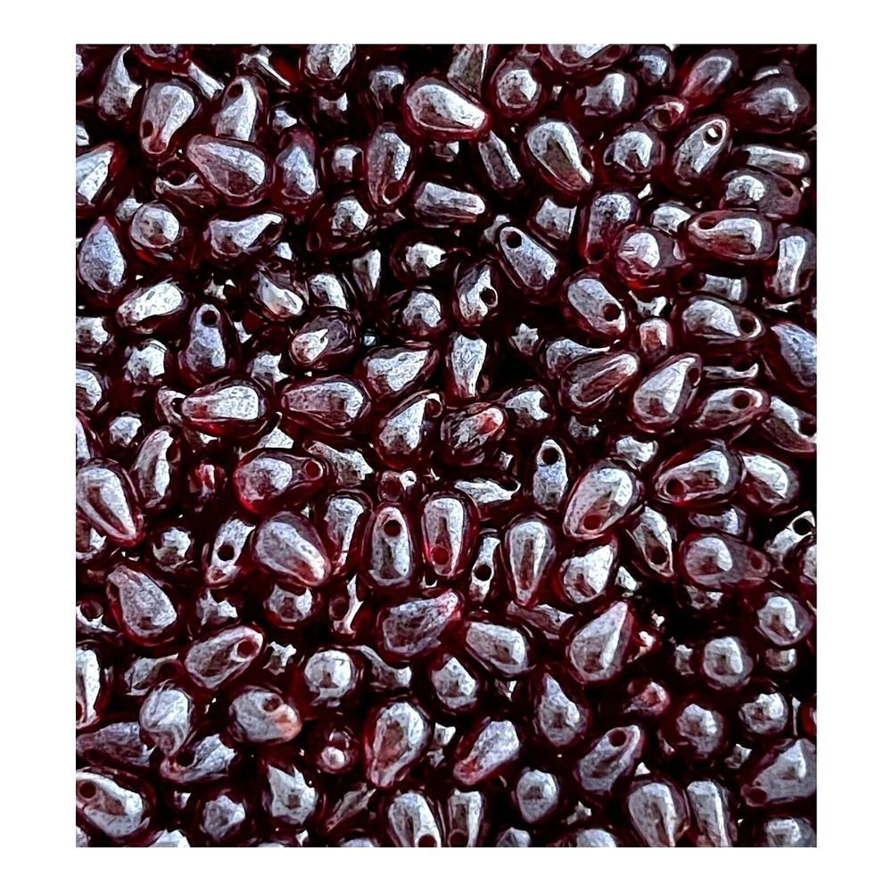 600 Bulk Beads Mermaid Tears Garnet Shimmer Czech Glass Teardrop Tiny 4x6mm